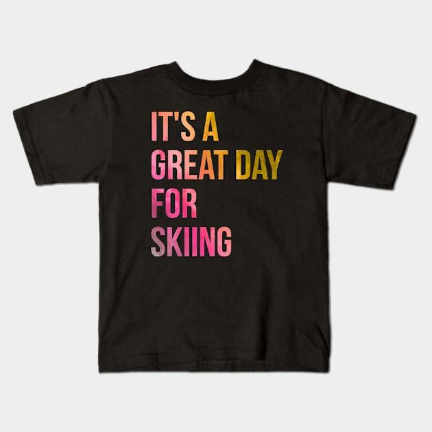 Skiing Kids T-Shirt by OKDave